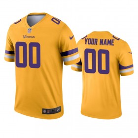 Camiseta Hombre NFL Minnesota Vikings Personalizar Gold Inverted Legend